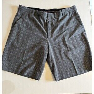 Tiger Woods Collection Men's Plaid Flat Front Golf Casual Shorts Size 38